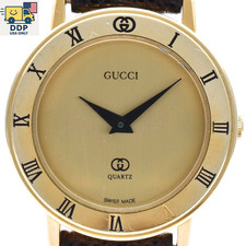 GUCCI 3001L Vintage Quartz Women’s Watch Gold Dial 26mm Japan [Exc+4]