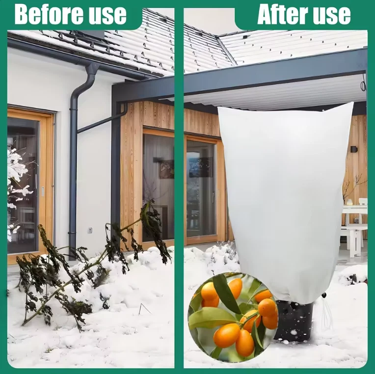 2 PIEZAS Fundas de Protección Vegetal | Cremallera Blanca Cordón Invierno Jardín Malla Foto 3 de 4