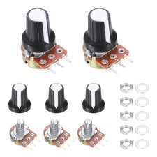 5Pcs WH-148 Potentiometer 3Pins B1M 30 Ohm Variable Resistor with 5 Knobs