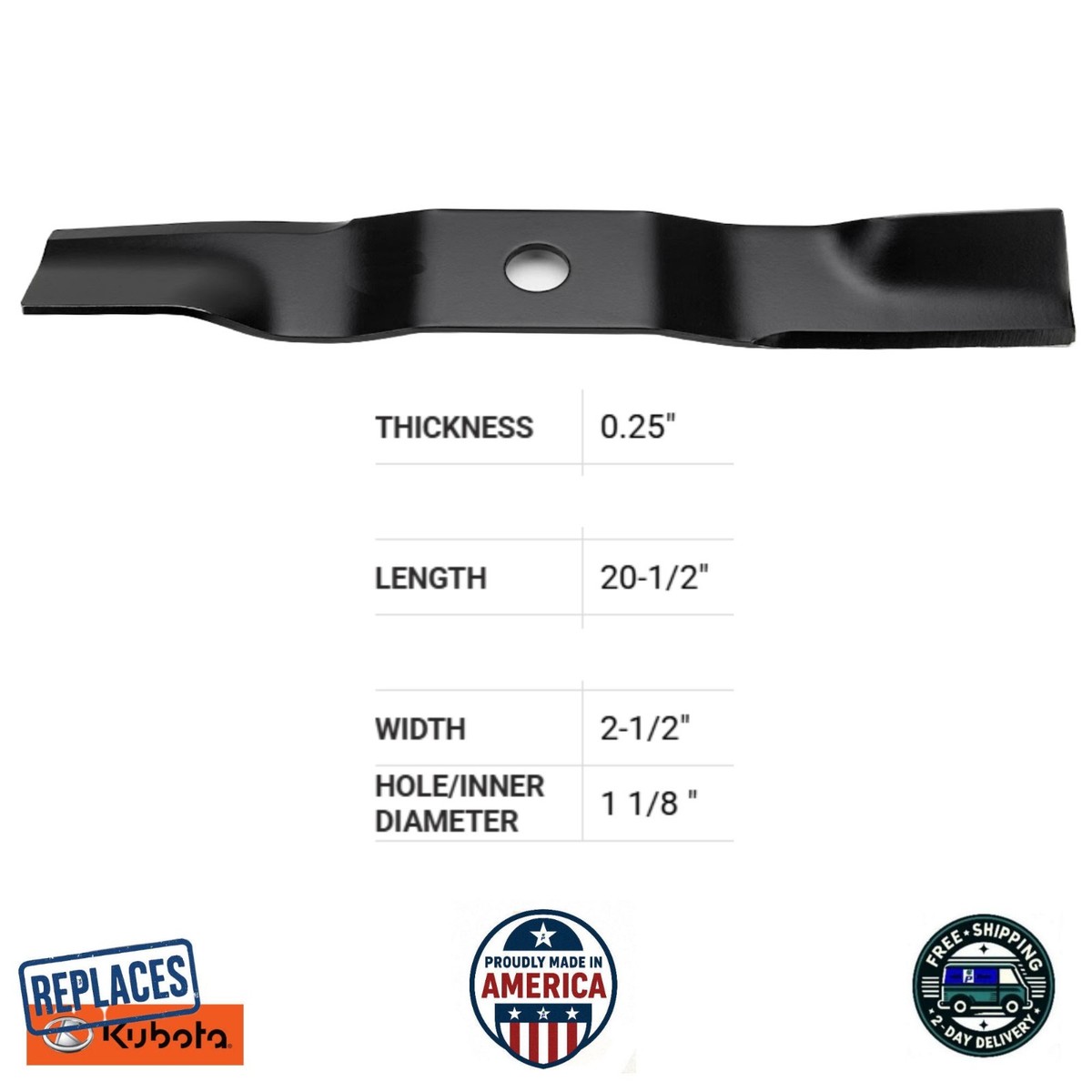 High Lift Blade For Kubota 60 Inch Z-Series ZD331 Replaces K5668