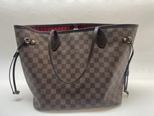 Louis Vuitton Neverfull MM Damier Ebene Tote Brown Red Lining Pouch CP1016233