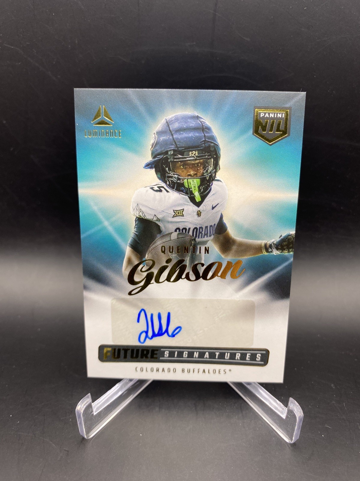 2025 Panini Luminance Future Signatures NIL Quentin Gibson Auto Colorado