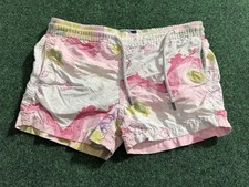 Vilebrequin Kids Girls Bathing Suit Shorts Bottoms Size 8 Pink White Fish
