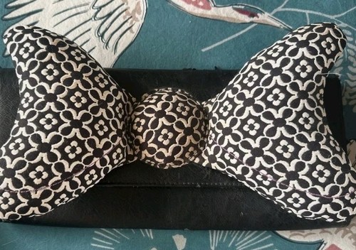 Rare Irregular Choice Big Bow Clutch Bag Vintage Retro Black Collection Shoes - Picture 4 of 15