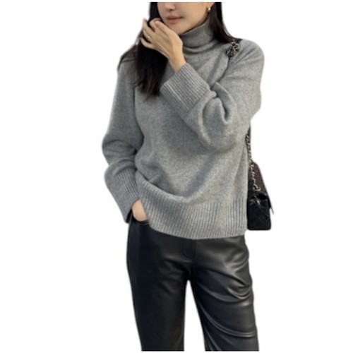 Lemui Korea weicher Woll Rollkragen Pullover Gr. S hellgrün weich Frühling - Bild 2 von 10