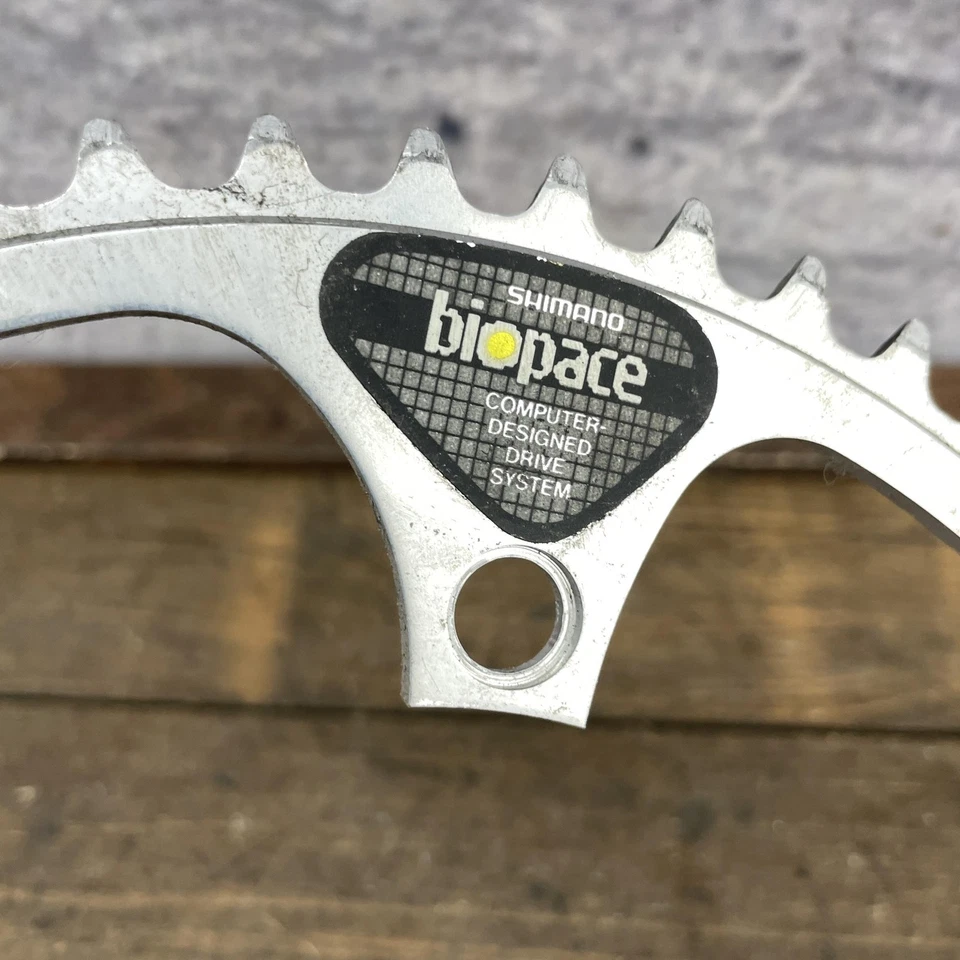 Plato vintage Shimano Biopace 52T 130 mm BCD 5 pernos ovalado bicicleta de carretera 600 Foto 2 de 4