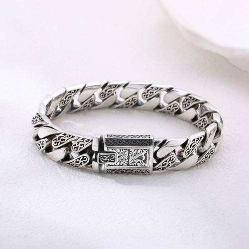 Bracciale uomo HOT regalo metallo pesante spesso catena cubana retrò - Foto 13 di 17