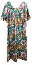 VTG NWT 80s Carriage Court Sears House Dress Floral Tropical Muumuu Med NOS