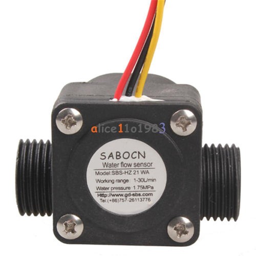 Water Flow Sensor Fluid Flowmeter Switch G1/2 Counter 1-30L/min Meter - Picture 4 of 20