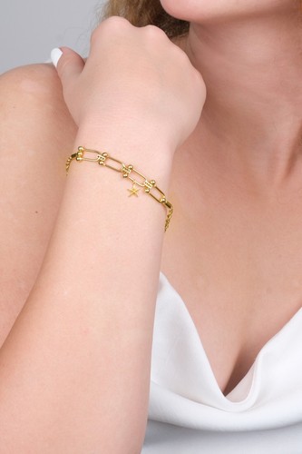 Solid Gold Starfish Charm in 10k or 14k, Tiny Animal Charm for Bracelet - Bild 2 von 6