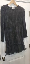 Vintage Black Victorian Beaded Late Edition Long Sleeve Dress 12 Medium