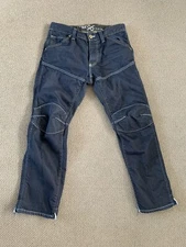 G Star Mens Jeans Size W32 X L28 Hemmed Elwood Heritage Narrow Blue Denim Button