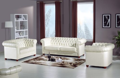 Noble Designer Couch Couch Luxury Chesterfield Seat Sets 100% Leather Instant-