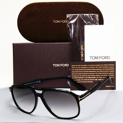 Tom Ford Sonnenbrille Raoul schwarz glänzend Pilot Farbverlauf grau TF 753 FT0753 01B