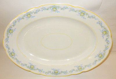 ANTIQUE WILHELM & GRAEF LARGE 19-1/2'' OVAL SERVING PLATTER SERVING TRAY, GERMANY