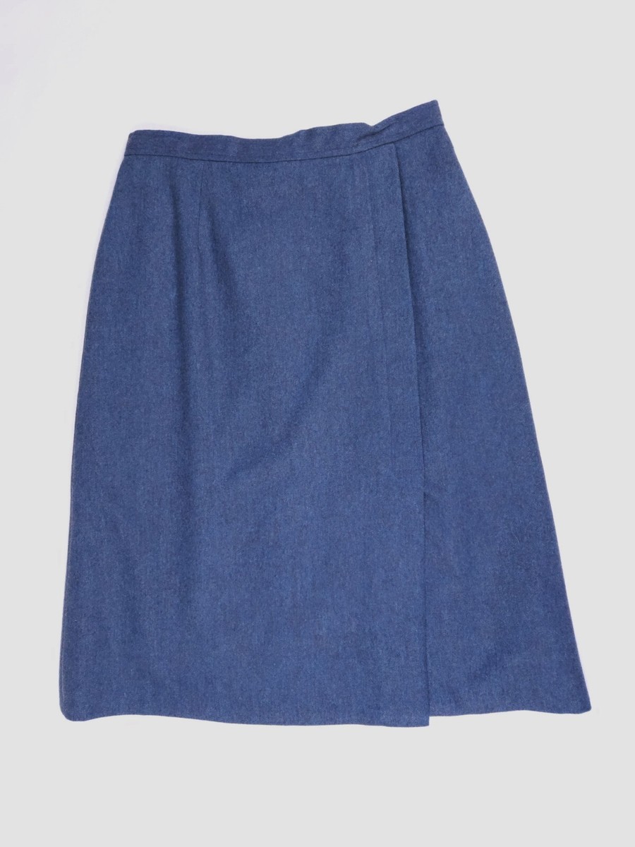 Evan Picone Petites Vintage Blue Wool Profesional Pencil Skirt