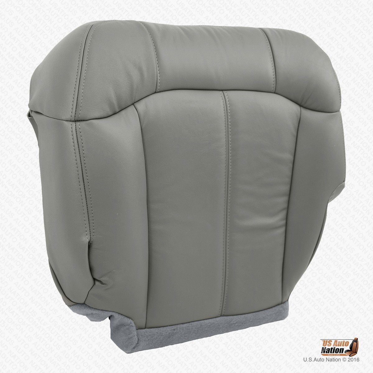 Driver Bottom Seat Cover & Foam Cushion – Synth Leather Gray – Fits 2001–2002 GMC Sierra 3500