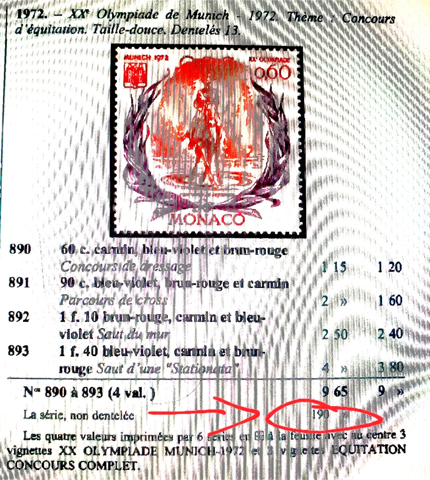 Estampillas de conquista ecuestre de Alemania de los Juegos Olímpicos imperfines de Mónaco 1972 YT 380,00 € Foto 4 de 4