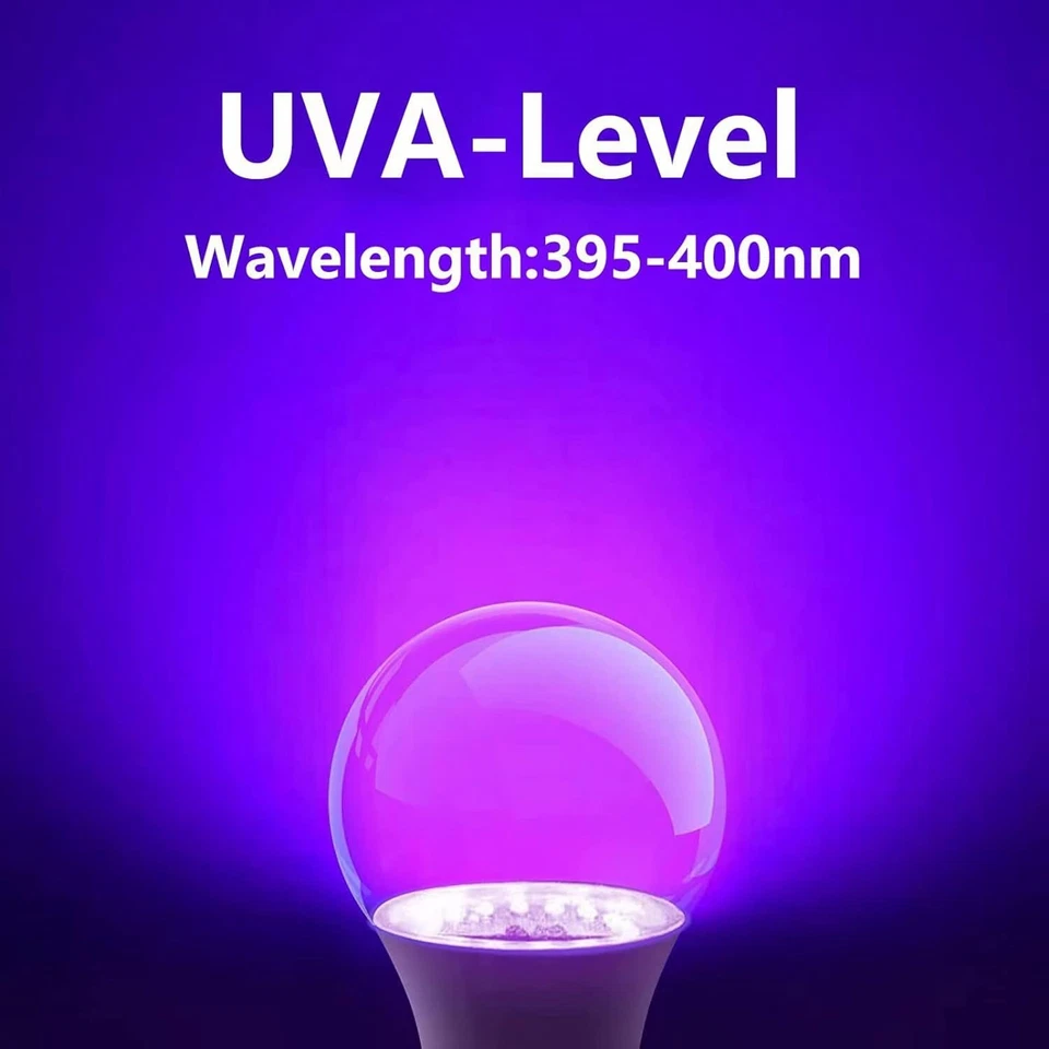 ️ 3 - US 10W UV LED Black light Bulbs A19 E26 E27 UV Blacklight Bulbs UVA - Image 3 of 4