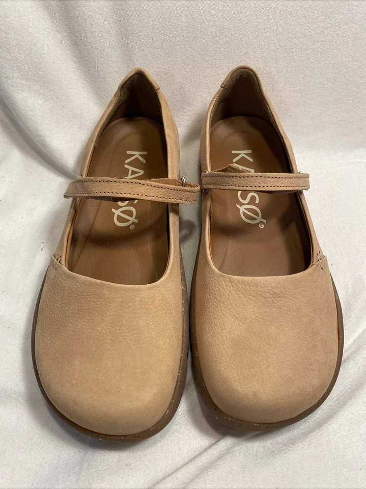 Kalso Earth Shoes Womens 7  Dash Cognac Beige  LEATHER Mary Jane Negative Heel - Image 2 of 4