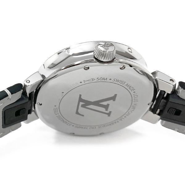 LOUIS VUITTON Tambour Moon Dual Time MM QA108Z Quartz Silver