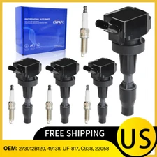 Pack of 4X Ignition Coil & Spark Plug For 2016-2018 Hyundai Tucson 1.6L L4 UF817