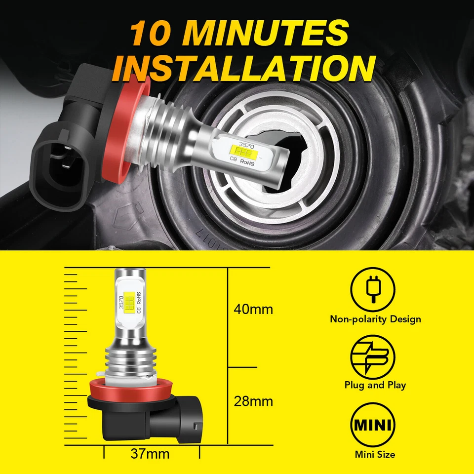 Faro LED haz alto/bajo + bombillas antiniebla 6 piezas para Hyundai Elantra GT 2013-2017 Foto 3 de 4