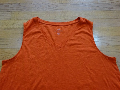 J. Jill Pima V-Neck Sleeveless Tunic Orange Top Size 2X - Picture 2 of 8