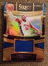 2018-19 Select TOBIAS HARRIS Throwback Memorabilia COPPER PRIZM pistons /49