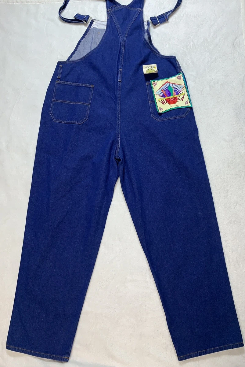 Vintage Watch L.A. blue denim womens overalls size 3XL New