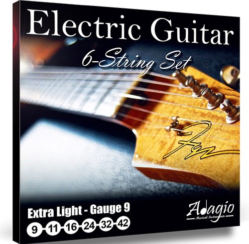 SALE! ELECTRIC GUITAR Strings Multipack Gauge 9-42 Super Light Nickel ADAGIO - Picture 7 of 11