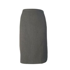 BCBG Max Azria Skirt 6 Soft Charcoal Gray Straight Lined Double Back Kick Slit