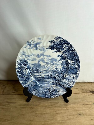Vintage Ridgeway Ironstone blau & weiß 9 Zoll Teller Blue Brook guter Zustand