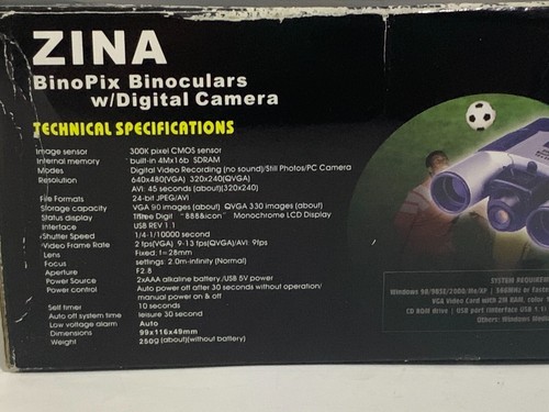 ZINA 4 in1 10 x 25 BINOCULARS & DIGITAL CAMERA & DIGITAL VIDEO & PC CAM NIB - Picture 4 of 5