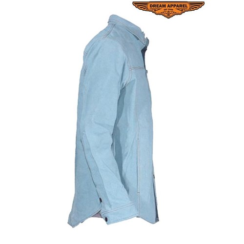 Mens Leather Shirt With Denim Look Size S-6XL NEW DEAL - Picture 6 of 7