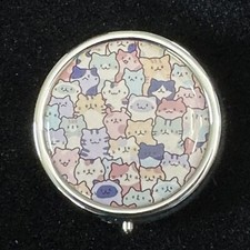 Cats - Pill Case Portable Medicine Vitamin Organizer for Pocket, Desk or Purse