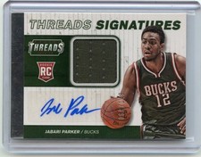 2014-15 THREADS #2 JABARI PARKER AUTOGRAPH JERSEY ROOKIE CARD RC #89/149, BUCKS