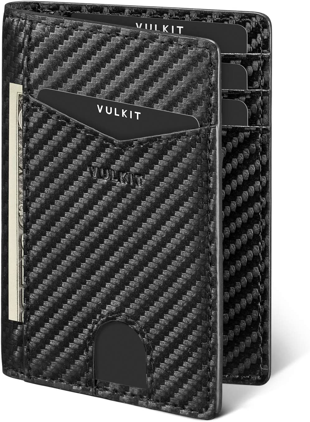 Slim RFID-Blocking Bifold Leather Front Pocket Wallet for Cards  