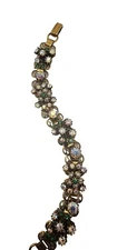 Florenza Victorian Revival Aurora Borealis Floral Rhinestone Bracelet Layered 