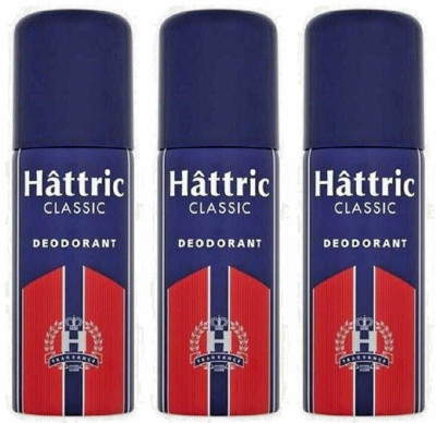 Hattric CLASSIC Deodorant Deo Spray Deospray mit männlich herben Duft 3x 150ml