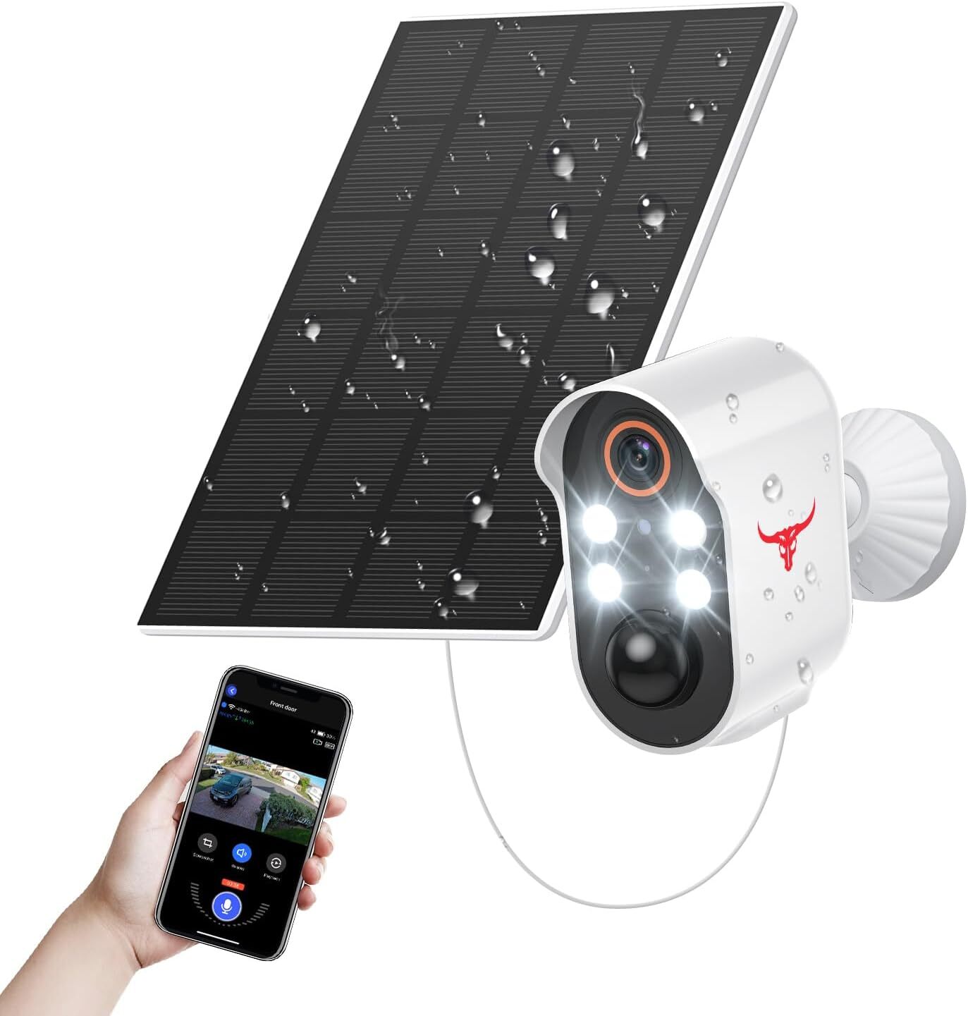 1080P Security Camera Wireless Outdoor with Solar Panel for Home Security,...