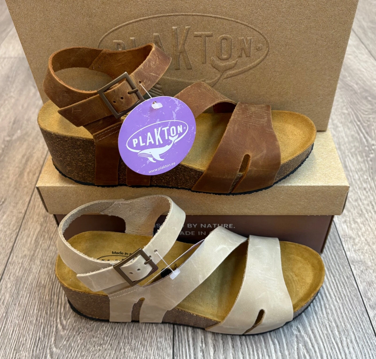 PLAKTON IBIZA LADIES LEATHER WEDGE SANDALS NEW SUMMER CUSHIONED INSOLE