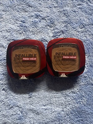Loreal Infallible 24H Fresh Wear Foundation Powder 375 Deep Amber (2pack)