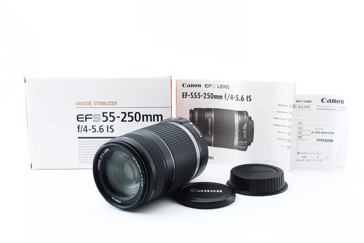 Top MINT】Canon EF-S 55-250mm f/4-5.6 IS Telephoto Zoom Lens w/box