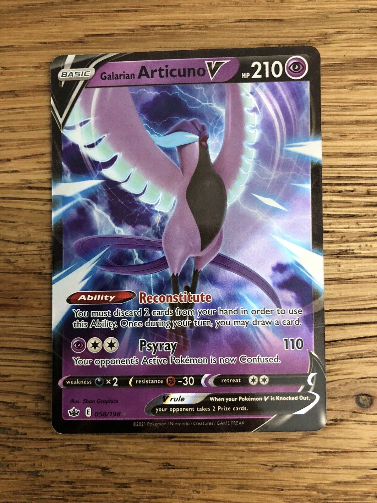 Mavin  POKEMON TCG CARD Galarian Articuno V 058/198 Chilling