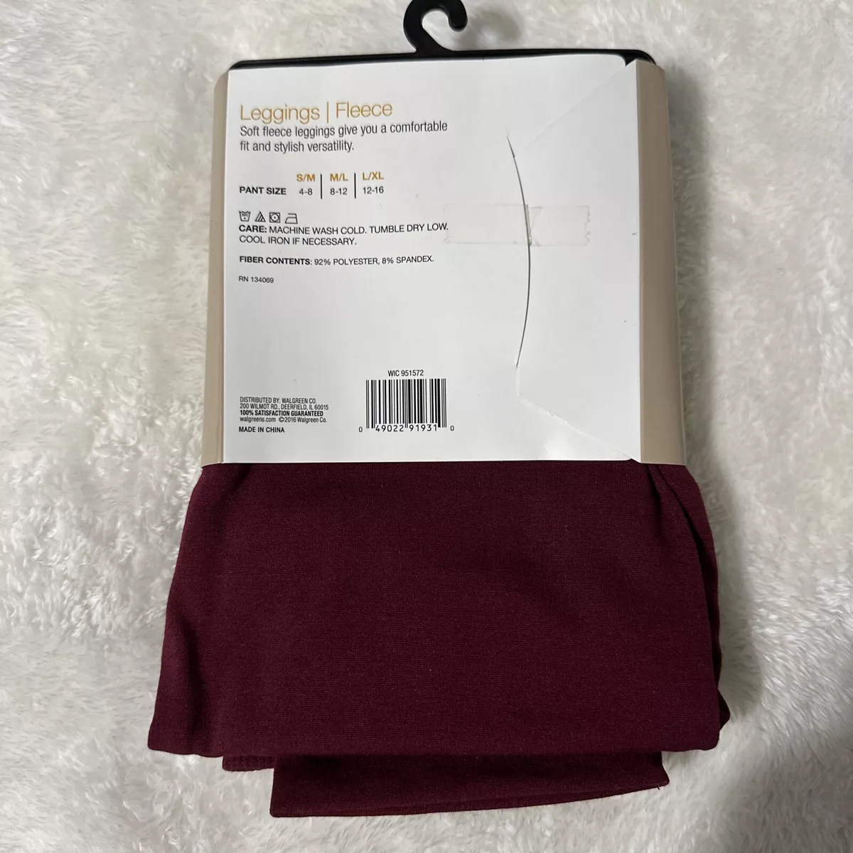 West Loop Women's Fleece Leggings Cranberry Size L/XL