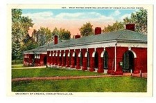 1920's postcard - West Range, Edgar Allen Poe Room, University of Virginia