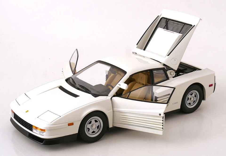 KK Scale 1:12 FERRARI TESTAROSSA MONOSPECCHIO MIAMI VICE WHITE 1984 WITH OPENING - Immagine 2 di 4