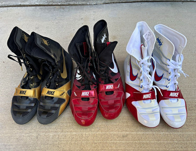 Nike Boxing Shoes Lot of 3 Pairs - Black/Gold, Black/Red, White/Red