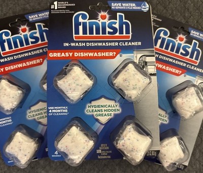 Dishwasher Cleaner Treatment FINISH 8 Tablets 2 x 4 Pack Hygienically Cleans NWT